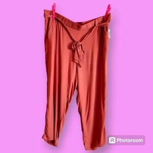 Old Navy Women's Plus Terracotta Lightweight Tie-Up Belted Pants Size 3X